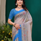 Rajwada Light Grey Cotton Printed Saree For Women