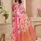 Rajwada Light Pink And Peach Cotton Printed Saree For Women