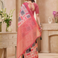 Rajwada Light Pink And Peach Cotton Printed Saree For Women