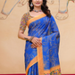 Rajwada Royal Blue And Gold Cotton Printed Saree For Women