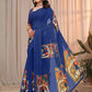 Rajwada Royal Blue Cotton Printed Saree For Women