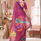 Rajwada Magenta Cotton Printed Saree For Women