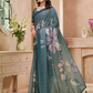 Rajwada Teal Green Cotton Printed Saree For Women