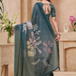 Rajwada Teal Green Cotton Printed Saree For Women