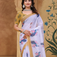 Rajwada White And Gold Cotton Printed Saree For Women
