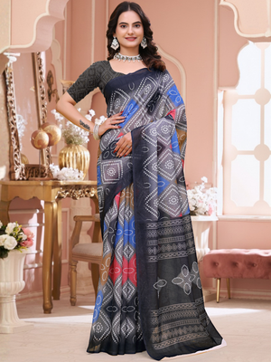 Rajwada Multicolor Cotton Printed Saree For Women