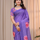 Rajwada Purple Cotton Printed Saree For Women