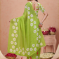 Rajwada Lime Green Cotton Printed Saree For Women