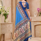 Rajwada Blue Cotton Printed Saree For Women