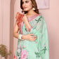 Rajwada Sea Green Cotton Printed Saree For Women