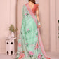 Rajwada Sea Green Cotton Printed Saree For Women