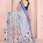 Rajwada Light grey Cotton Printed Saree For Women