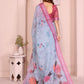 Rajwada Light Blue Cotton Printed Saree For Women