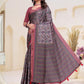 Rajwada Mauve Grey Cotton Blend Printed Saree For Women