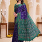Rajwada Violet Cotton Blend Printed Saree For Women