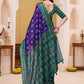 Rajwada Violet Cotton Blend Printed Saree For Women