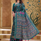 Rajwada Deep Green Cotton Blend Printed Saree For Women