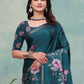 Rajwada Dark Green Cotton Blend Printed Saree For Women