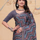 Rajwada Grey Cotton Blend Printed Saree For Women