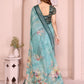 Rajwada Teal  Green Cotton Printed Saree For Women