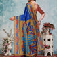 Rajwada Royal Blue Cotton Blend Printed Saree For Women