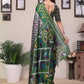 Rajwada Grey And Green Cotton Blend Printed Saree For Women