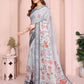 Rajwada Light Grey Cotton Printed Saree For Women