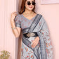 Rajwada Light Grey Cotton Printed Saree For Women
