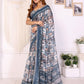 Rajwada Grey Cotton Printed Saree For Women