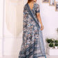 Rajwada Grey Cotton Printed Saree For Women