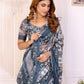 Rajwada Grey Cotton Printed Saree For Women