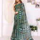 Rajwada Olive Cotton Printed Saree For Women