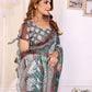 Rajwada Brown Cotton Printed Saree For Women
