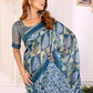 Rajwada Blue Cotton Printed Saree For Women