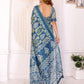 Rajwada Blue Cotton Printed Saree For Women