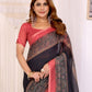 Rajwada Black Cotton Printed Saree For Women
