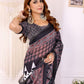 Rajwada Black Cotton Printed Saree For Women