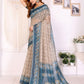 Rajwada Beige Cotton Printed Saree For Women
