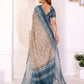 Rajwada Beige Cotton Printed Saree For Women