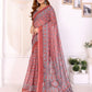 Rajwada Red Cotton Printed Saree For Women