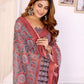 Rajwada Red Cotton Printed Saree For Women