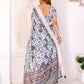 Rajwada Off White Cotton Printed Saree For Women