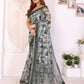 Rajwada Grey Cotton Printed Saree For Women