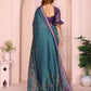 Rajwada Teal Blue Cotton Printed Saree For Women