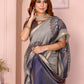 Rajwada Light Grey Cotton Printed Saree For Women