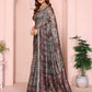 Rajwada Grey Cotton Printed Saree For Women