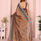 Rajwada Light Brown Cotton Printed Saree For Women