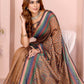 Rajwada Light Brown Cotton Printed Saree For Women