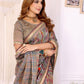 Rajwada Grey Cotton Printed Saree For Women