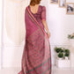 Rajwada Mauve Cotton Printed Saree For Women